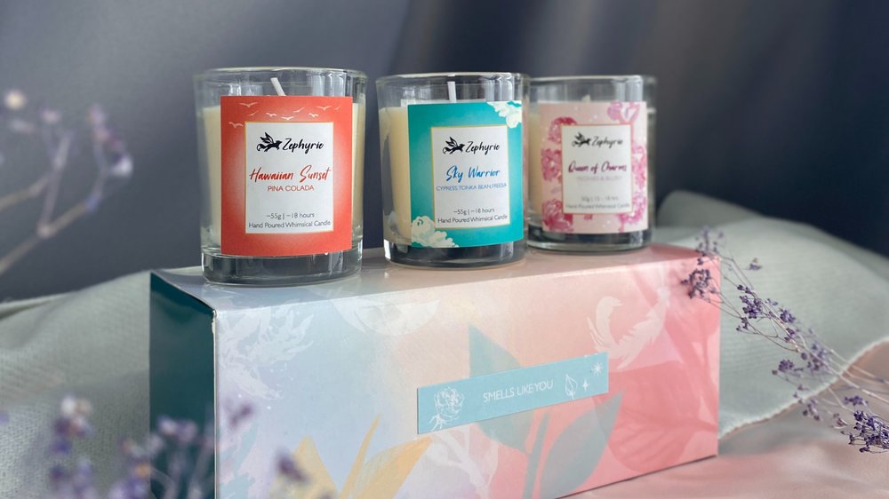 Zephyrie scented candles gift set valentine's day 2022 delivery kl