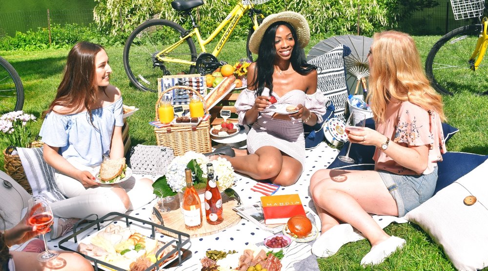 Visitors having a picnic