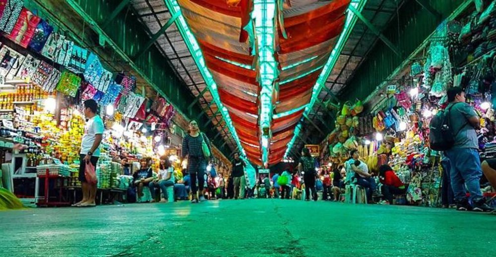 hallway of public market stalls