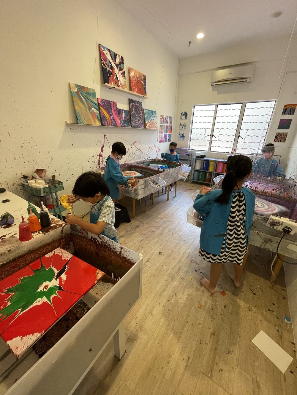 Kids at an action art workshop