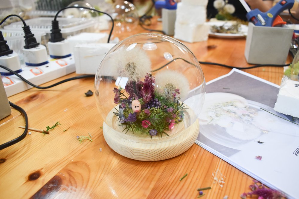A finished product of the wild dandelion dome