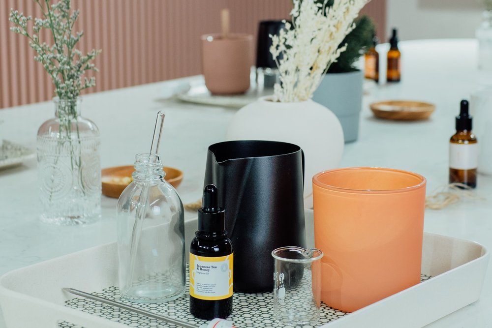 Scented candle workshop materials