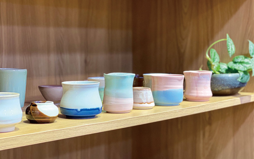 Different pots on display