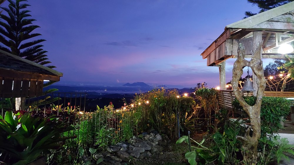 garden cabana during sunset