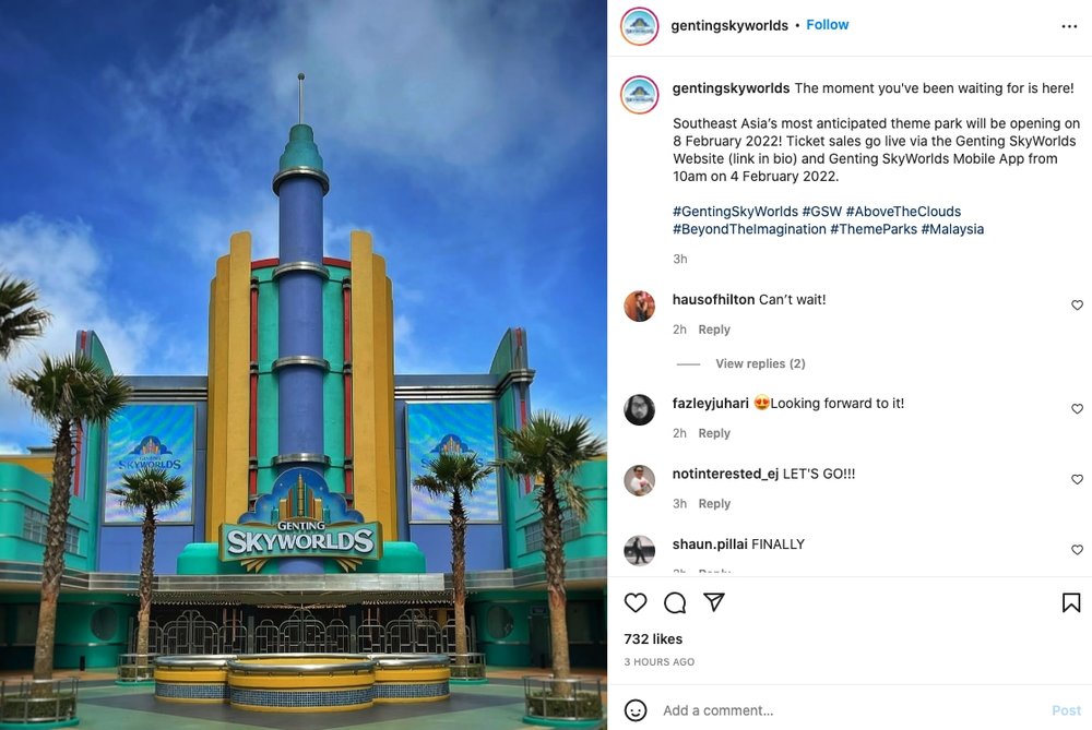 genting skyworlds opening february 2022 cny