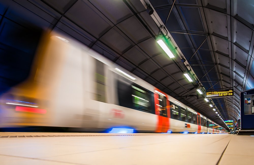 london underground subway moving train