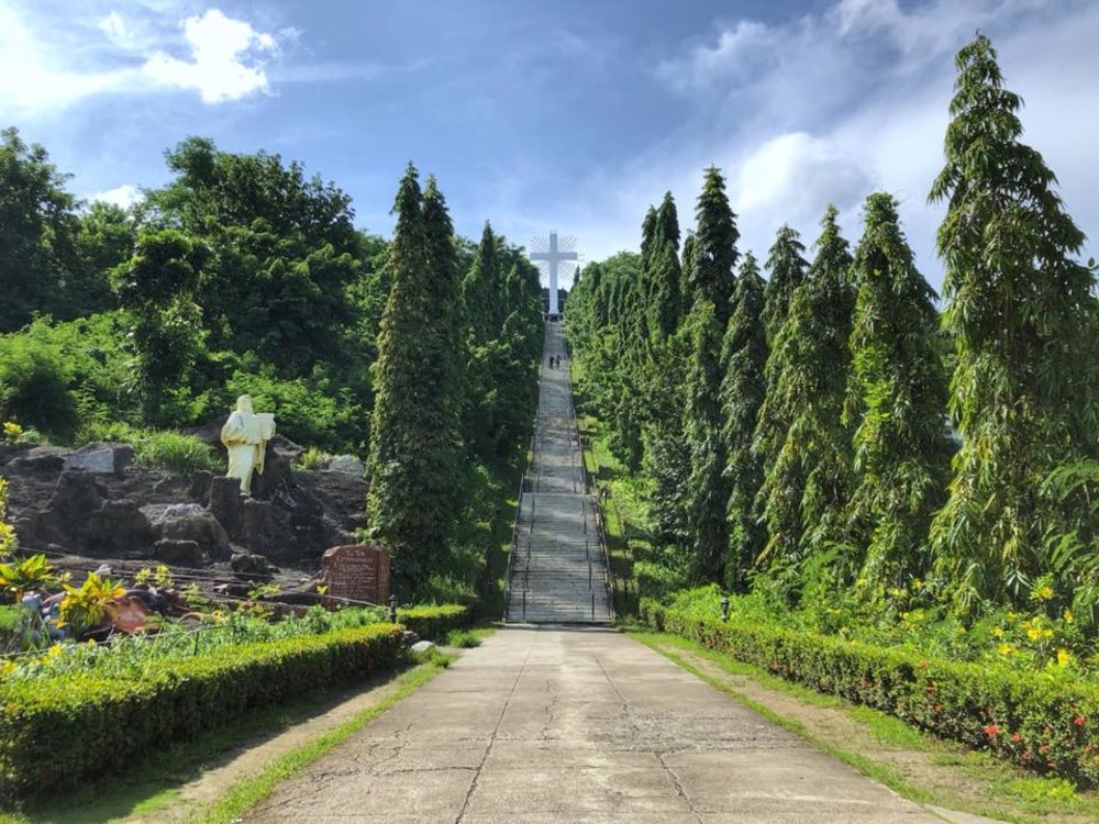road going to outdoor staircase