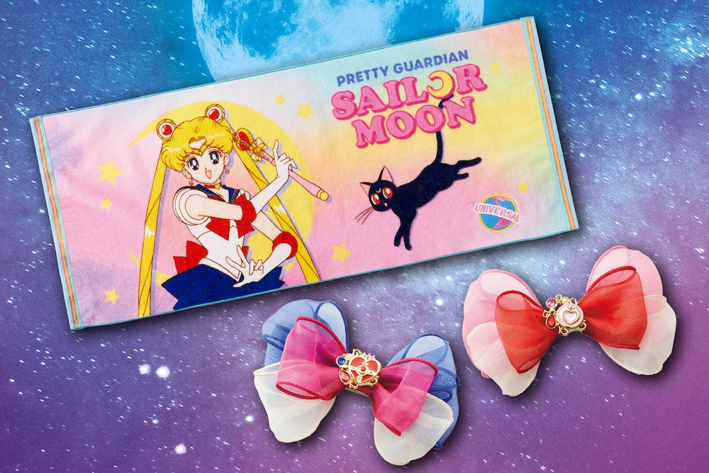 USJ セーラームーン フェイスタオル＆リボンヘアクリップ