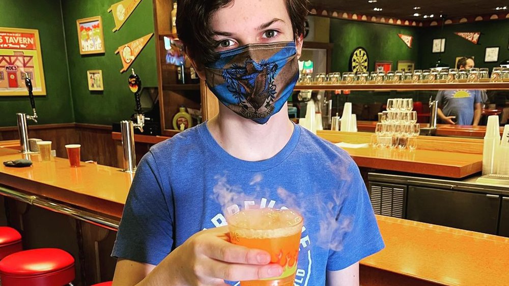 Unlike the TV version, the real-life Flaming Moe drink has no alcohol. Credit: julianwilliamcarlsonofficial