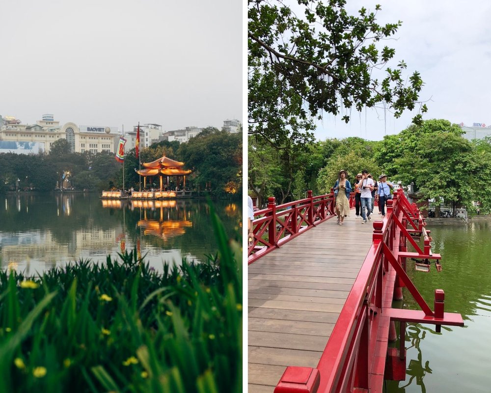 ทะเลสาบฮหว่านเกี๊ยม (Hoàn Kiếm Lake) หรือ ทะเลสาบคืนดาบ 