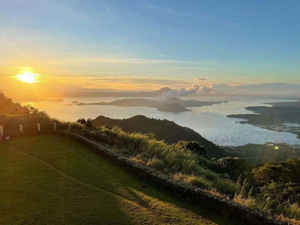 sunrise view of taal lake and volcano
