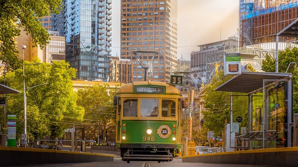 Take advantage of the world’s largest tram network when you travel around Melbourne. Credit: jonos.photos