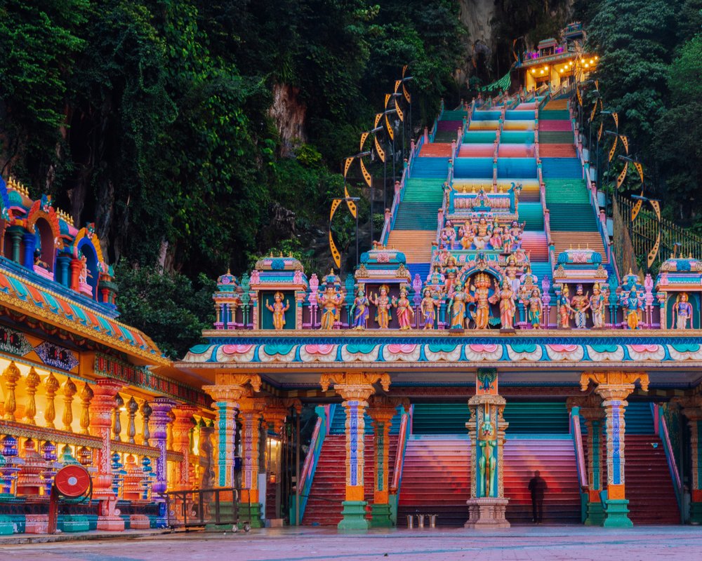 colorful steps in the Batu Caves area