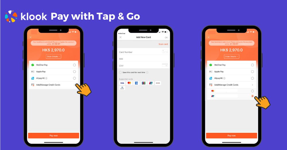 How to pay with Tap & Go on Klook
