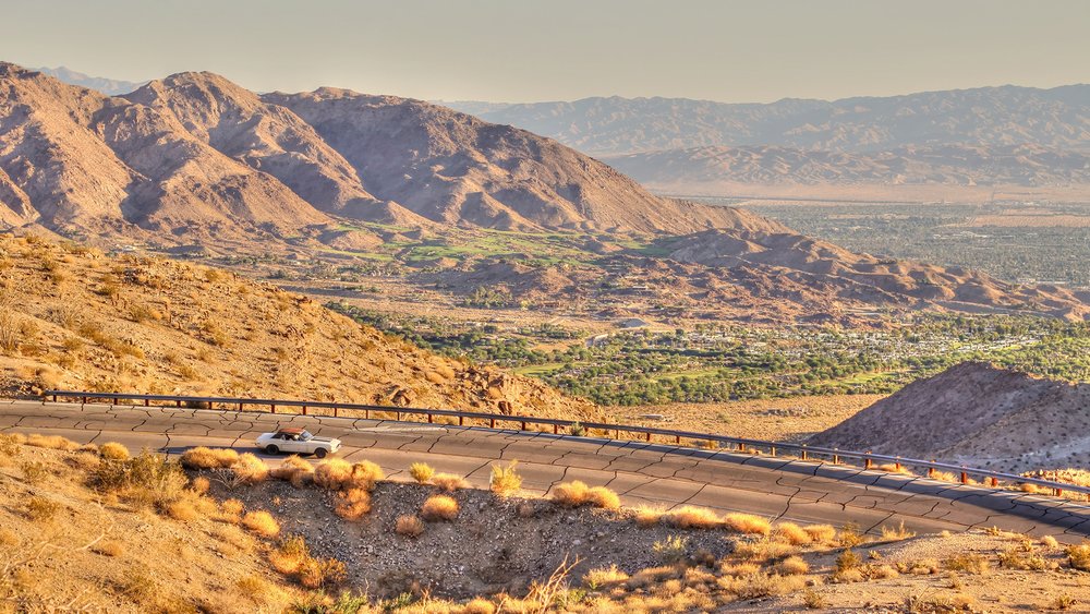 Witness the beauty of the desert on your way to Palm Springs, where there are mineral spas at almost every turn. Credit: Robert Reyes