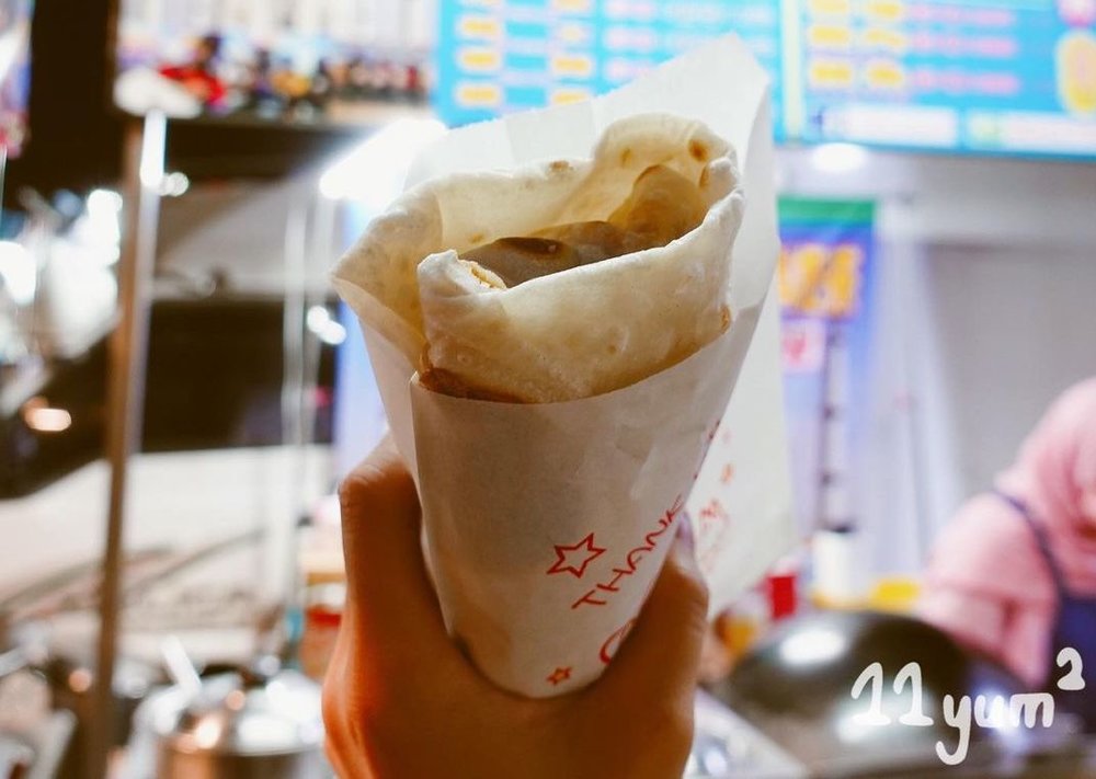 旱溪夜市美食印度阿三甩餅