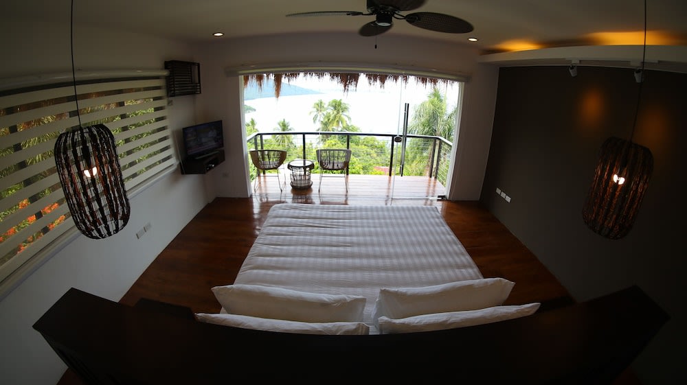 top view of beach villa with view