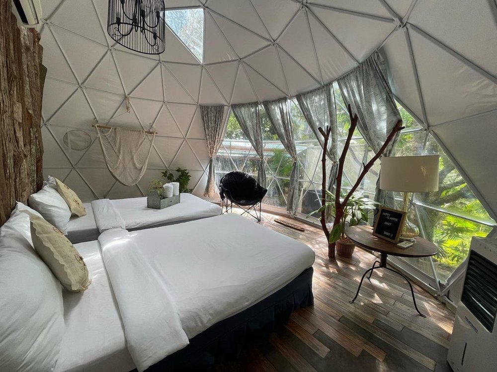 stylish interiors inside dome tent
