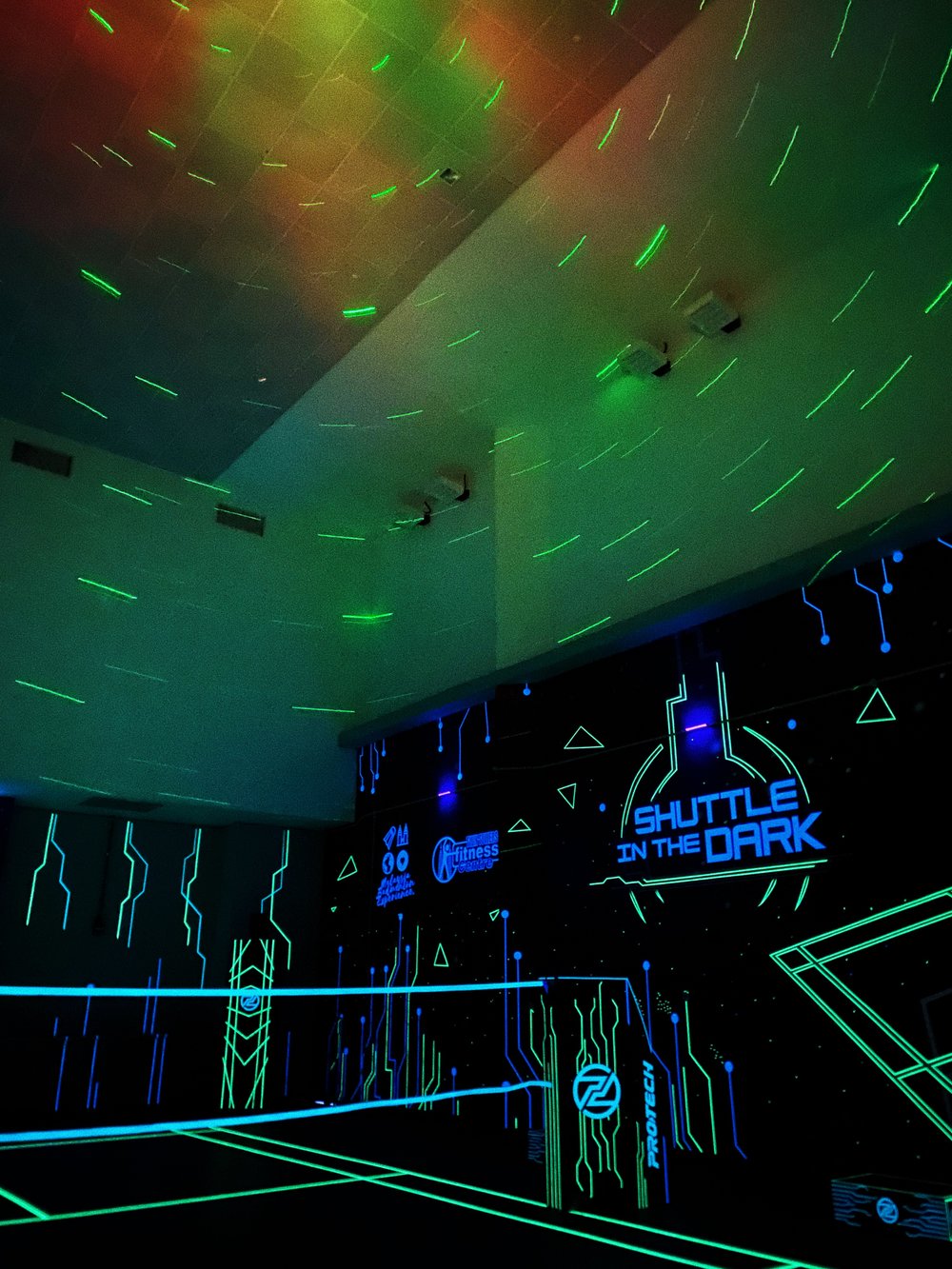 shuttle in the dark glow in the dark badminton court klcc malaysia review