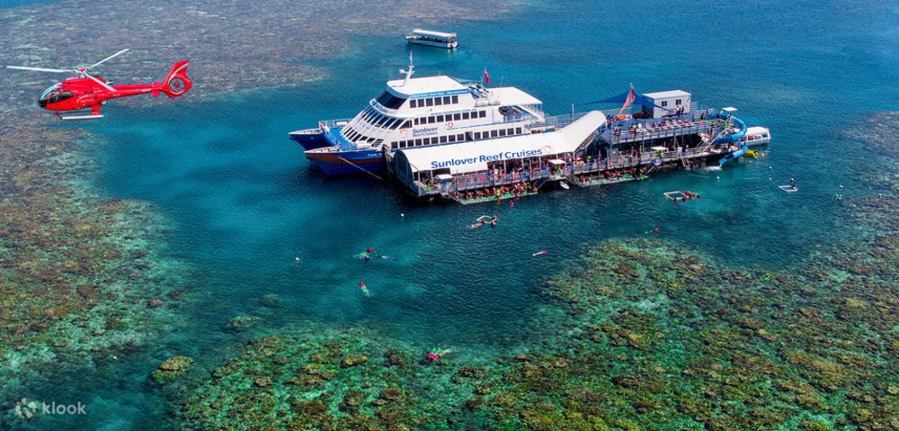 helicopter tour great barrier reef