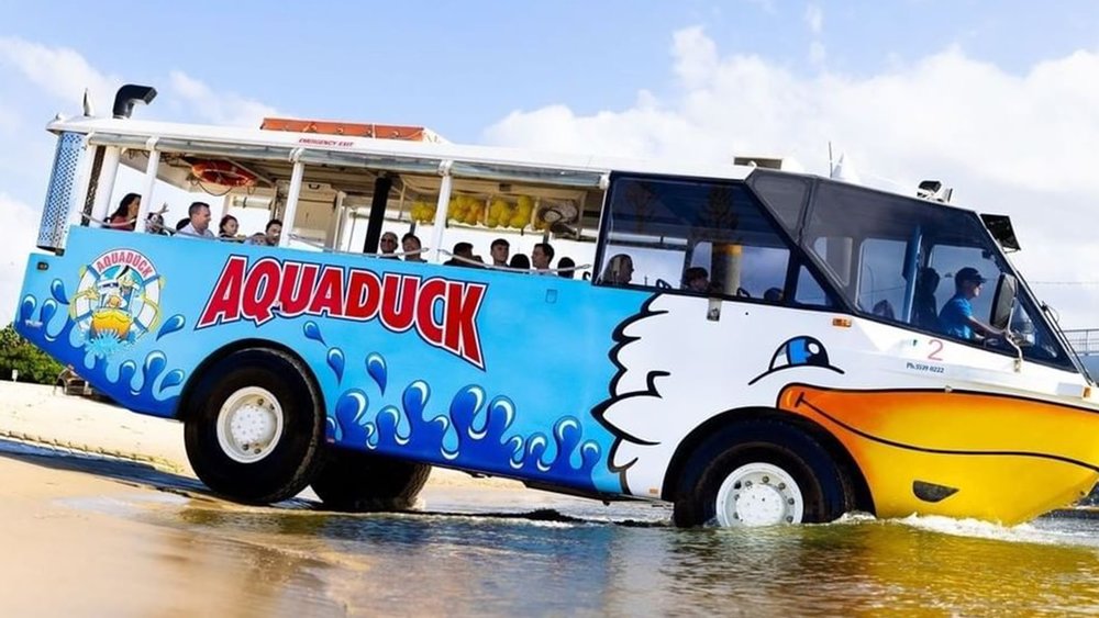 The trusty Aquaduck will show you around Gold Coast on a river tour. Image credits @aquaduck_gold_coast on Instagram