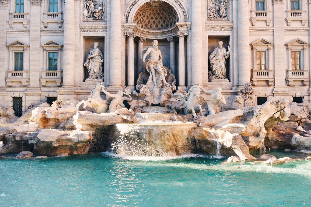 rome's trevi fountain pictured during the day