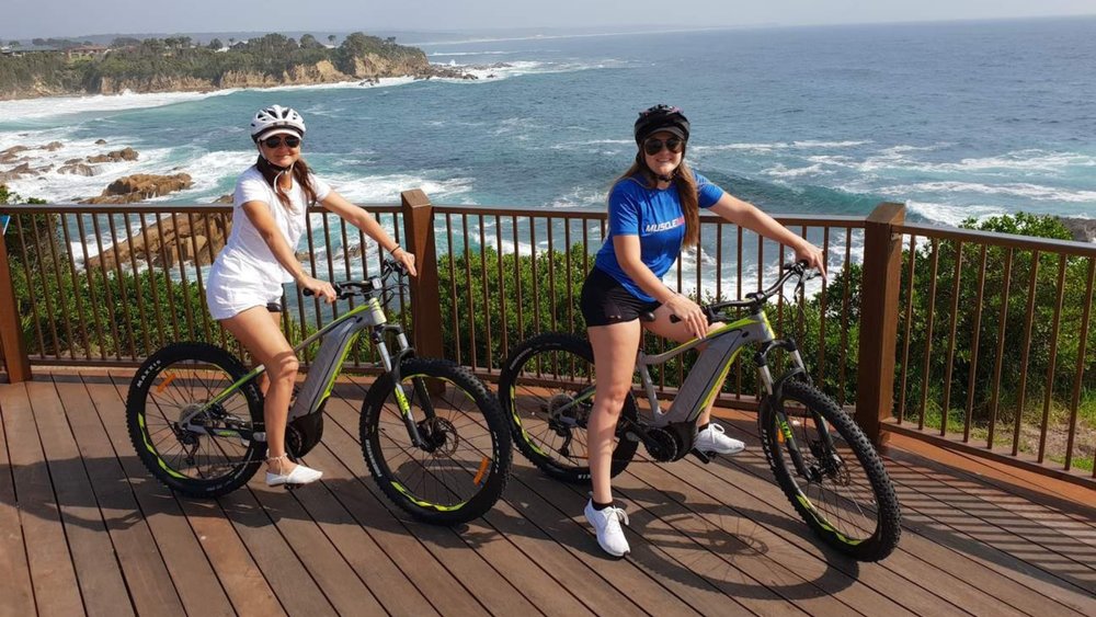 Pedal or glide through the trail using the battery-powered bike for an easygoing time.