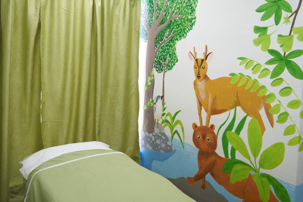 以接近大自然的綠色為主色,在私人空間裡享受抒壓的時間。