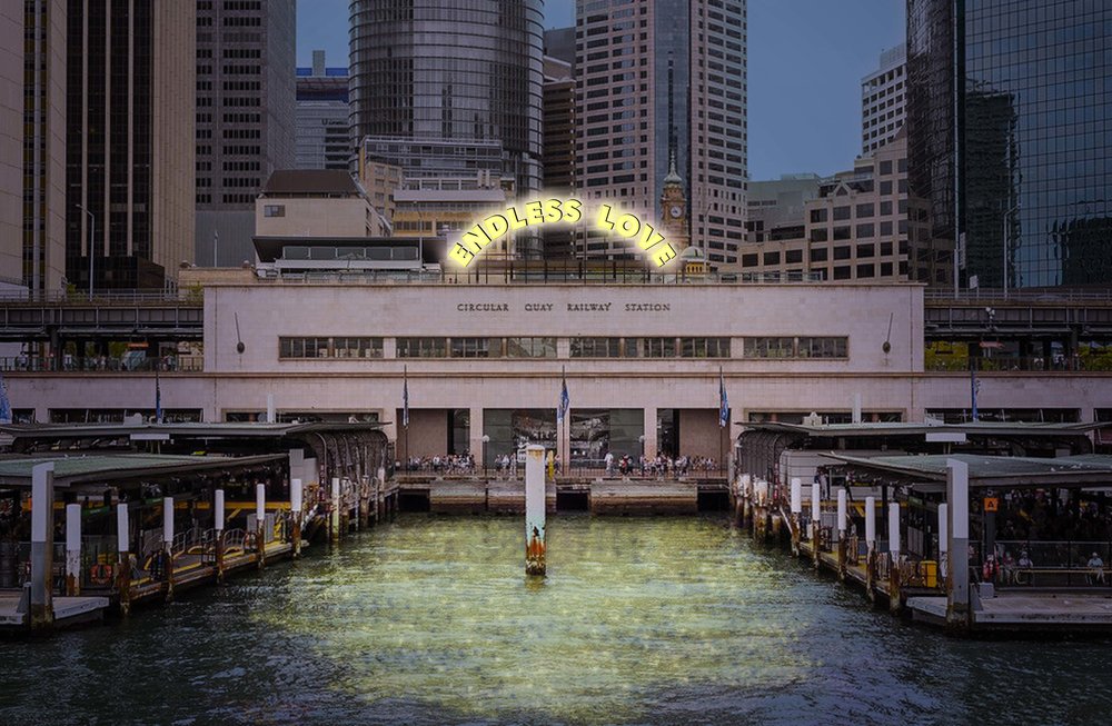 Share the love with a selfie under this iridescent arch. Image credit: 'Endless Love' Artists Impression by Michaela Gleave