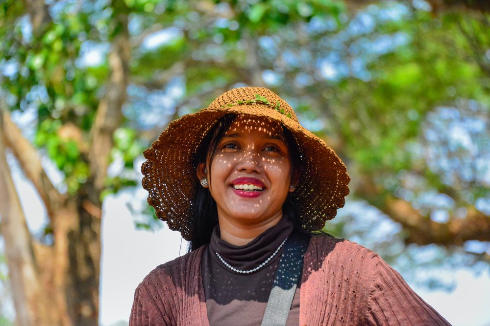 Girl smiling in Cambodia