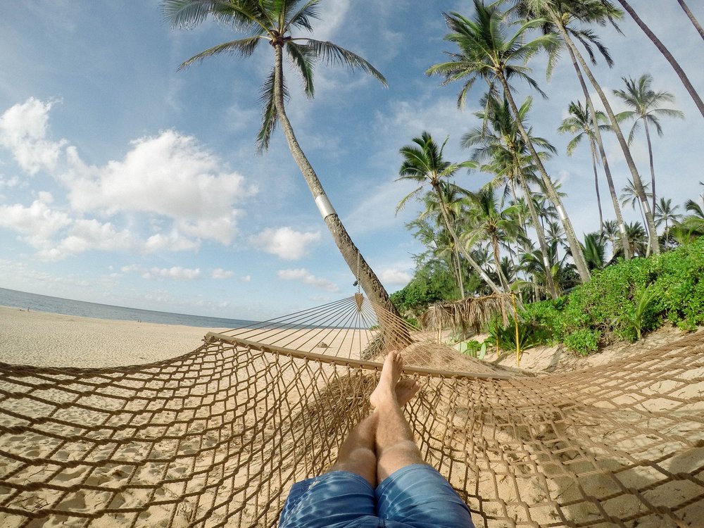 Person on a hammock on the beach
