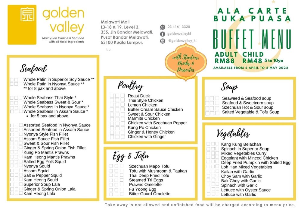golden valley buka puasa buffet ramadan 2022
