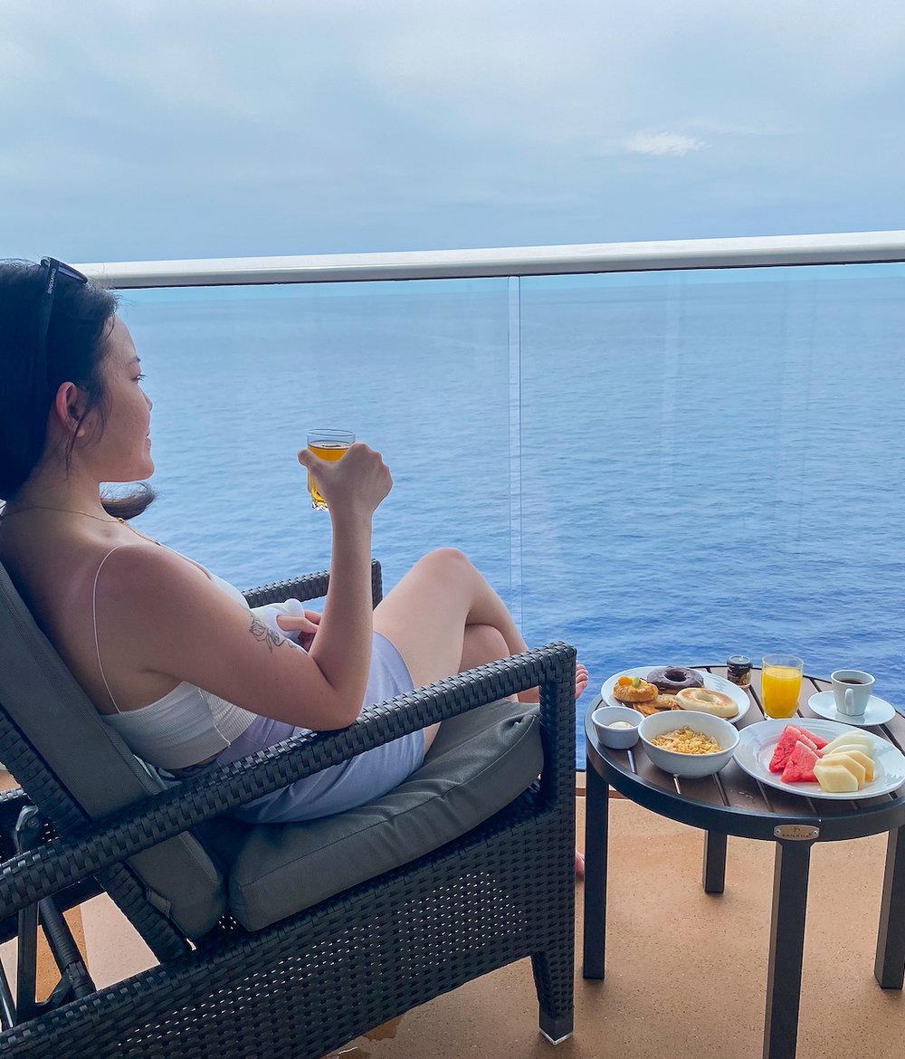 spectrum of the seas Room service breakfast on balcony
