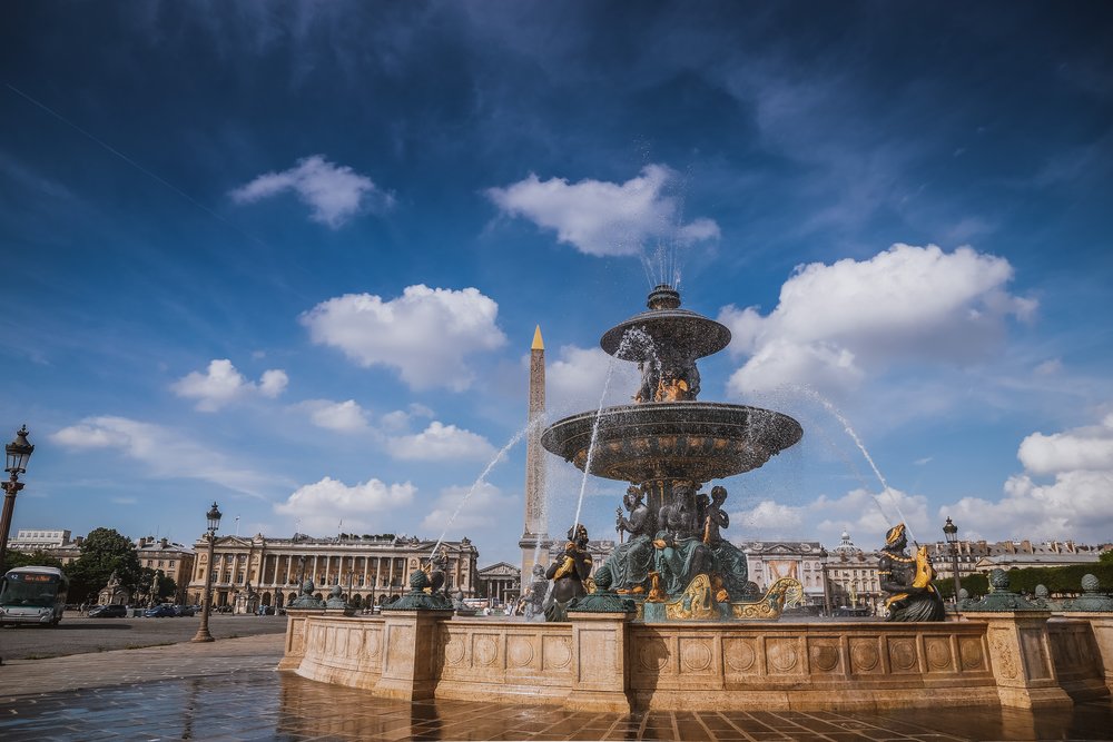 the luxor obelisk at the place de la concorde, paris, france