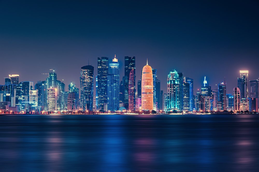 doha skyline at night