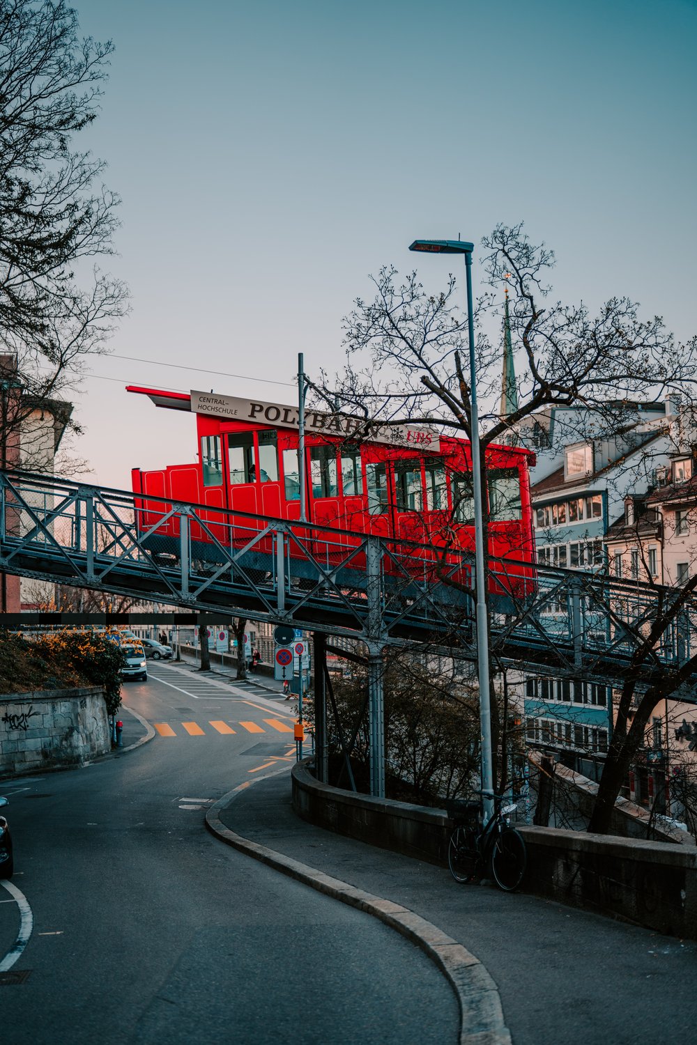 the red polybahn at zurich switzerland