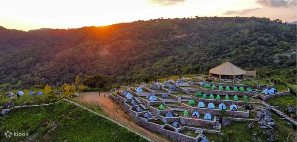 Sunrise behind the mountain view