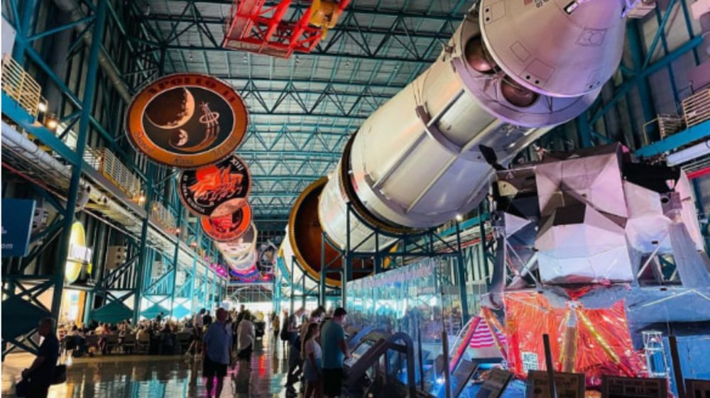 Check out the Saturn V Rocket displaced in Kennedy Space Center