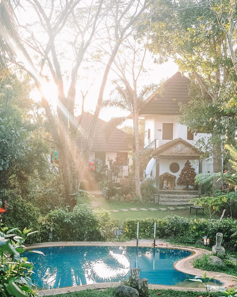Garden during sunrise