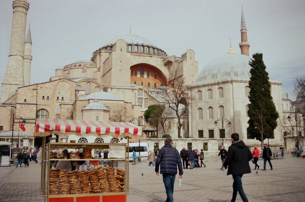 Tourists at one of Istanbul's iconic mosques