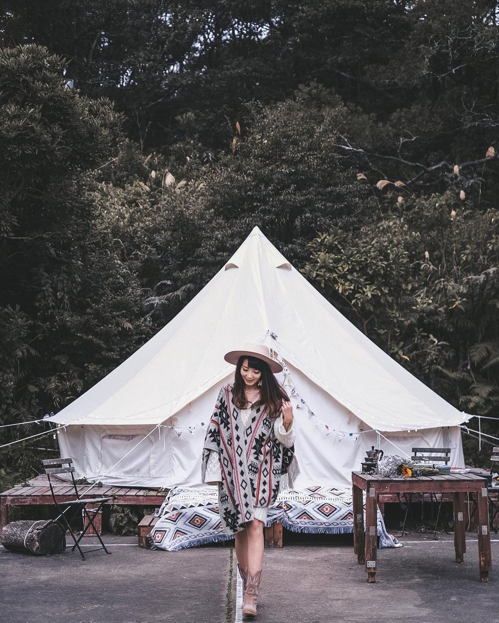 昂坪 Glamping 大走波希米亞風，超有度假feel！(Pic｜Instagram@vanessafooddiary) 圓帳營豪華露營體驗