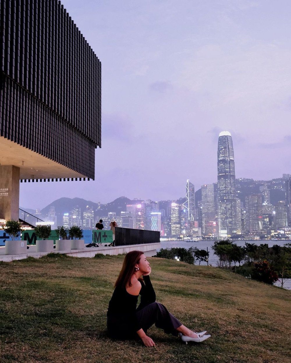 M+大樓附近就有大片草地，可以欣賞維港絕美景色！（圖片來源：Instagram@amanda__hk）