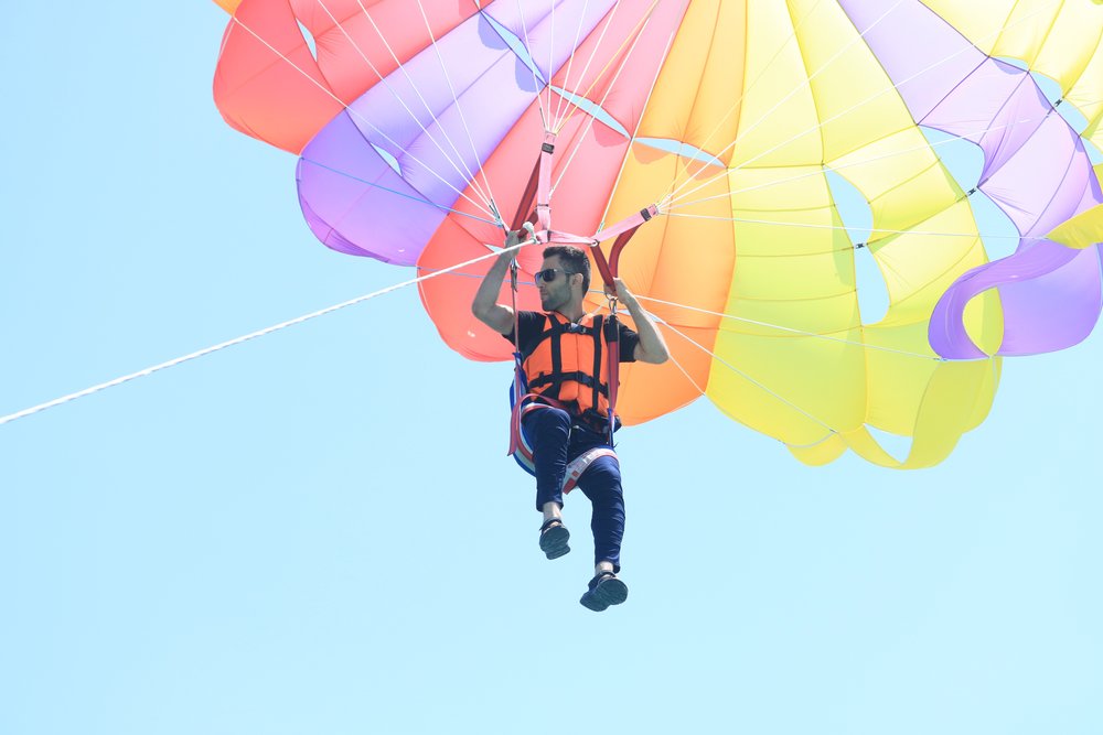 man parasailing