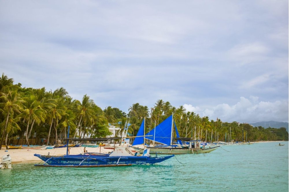 View of a boat in the shore