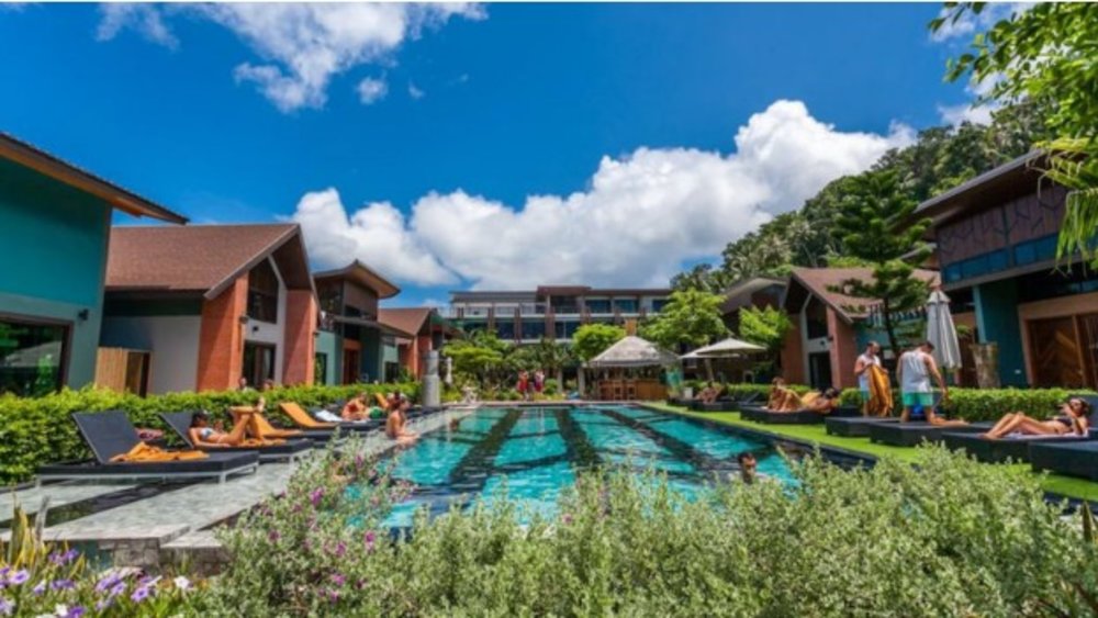 Get your vacay tan as you lounge on the hotel’s sunbeds by the pool