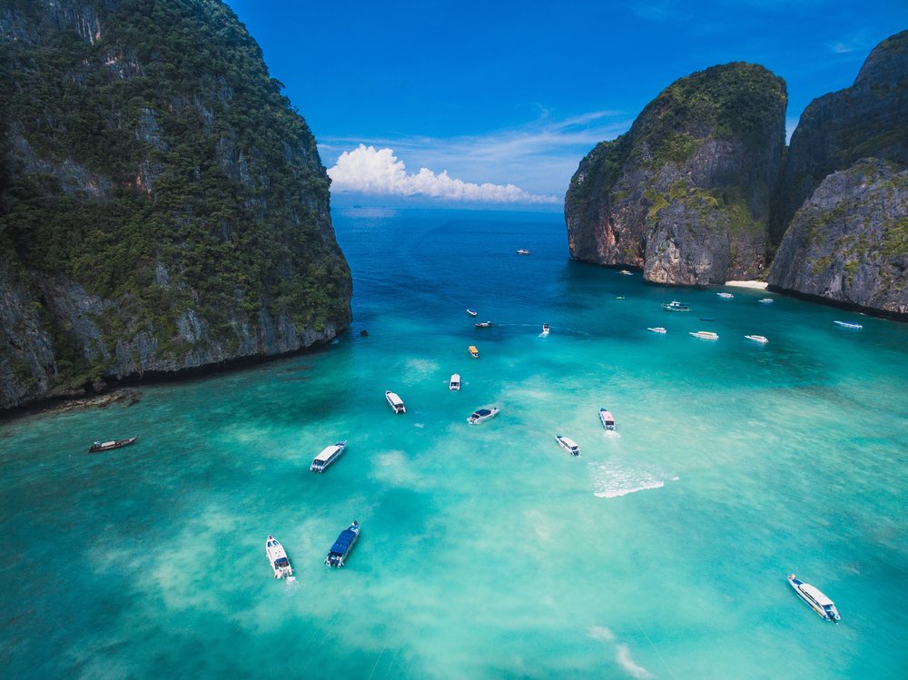 Maya Bay at Koh Phi Phi thailand island hopping itinerary
