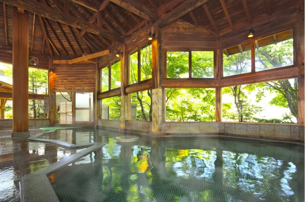 Bath House with a wooden interior