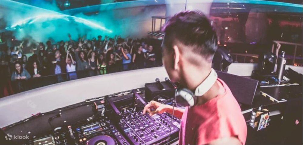 DJ in booth during a party