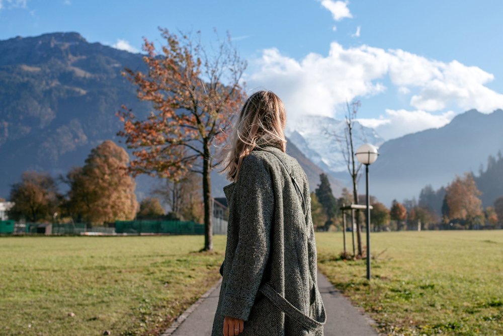 A girl in Interlaken Switzerland