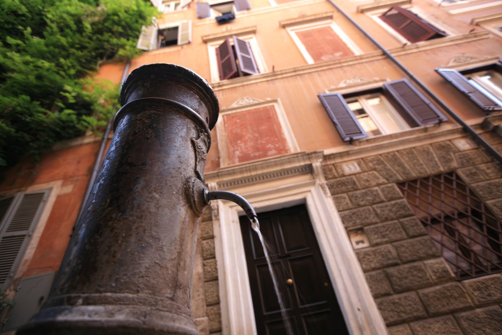 a drinking fountain in Rome